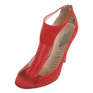 Jimmy Choo Tangerine Suede Cutout Heeled Sandal Shoe EU 39/US 9 W/Box Dust Cover